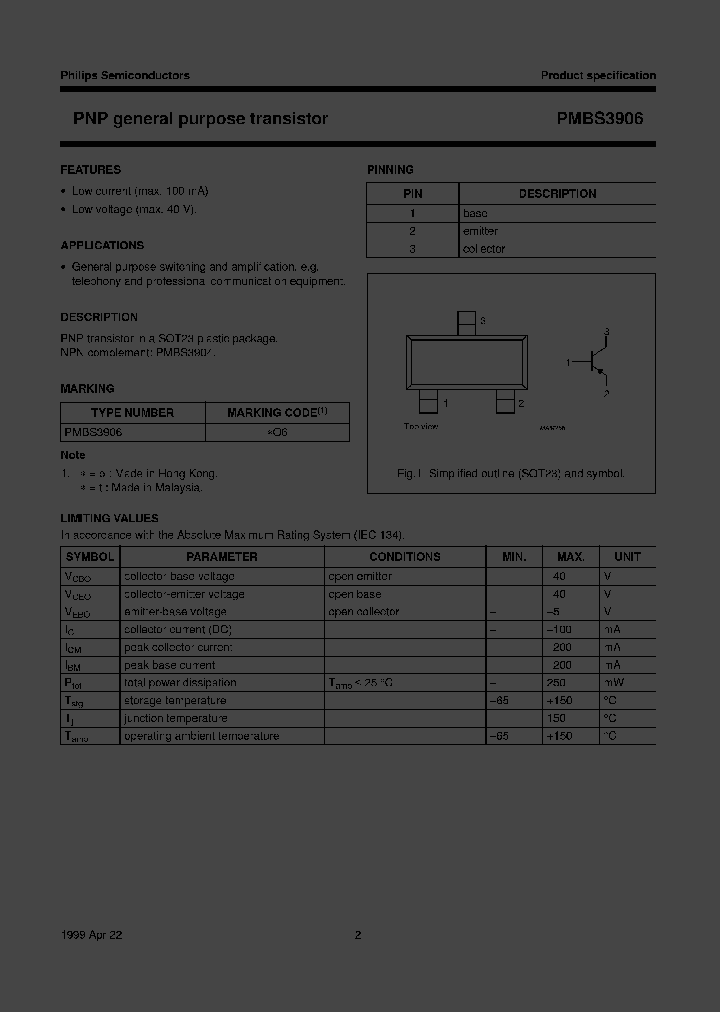 PMBS3906TR_2239815.PDF Datasheet