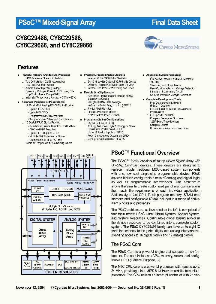 CY8C29666-24LFXI_2242560.PDF Datasheet