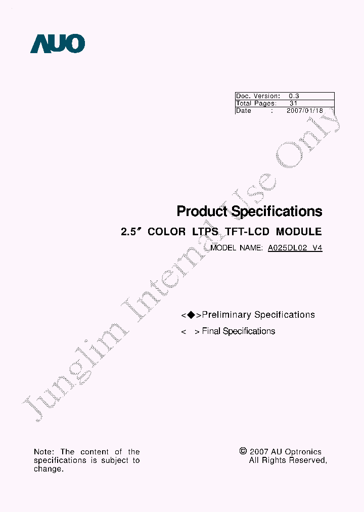 A025DL02V4_2241267.PDF Datasheet