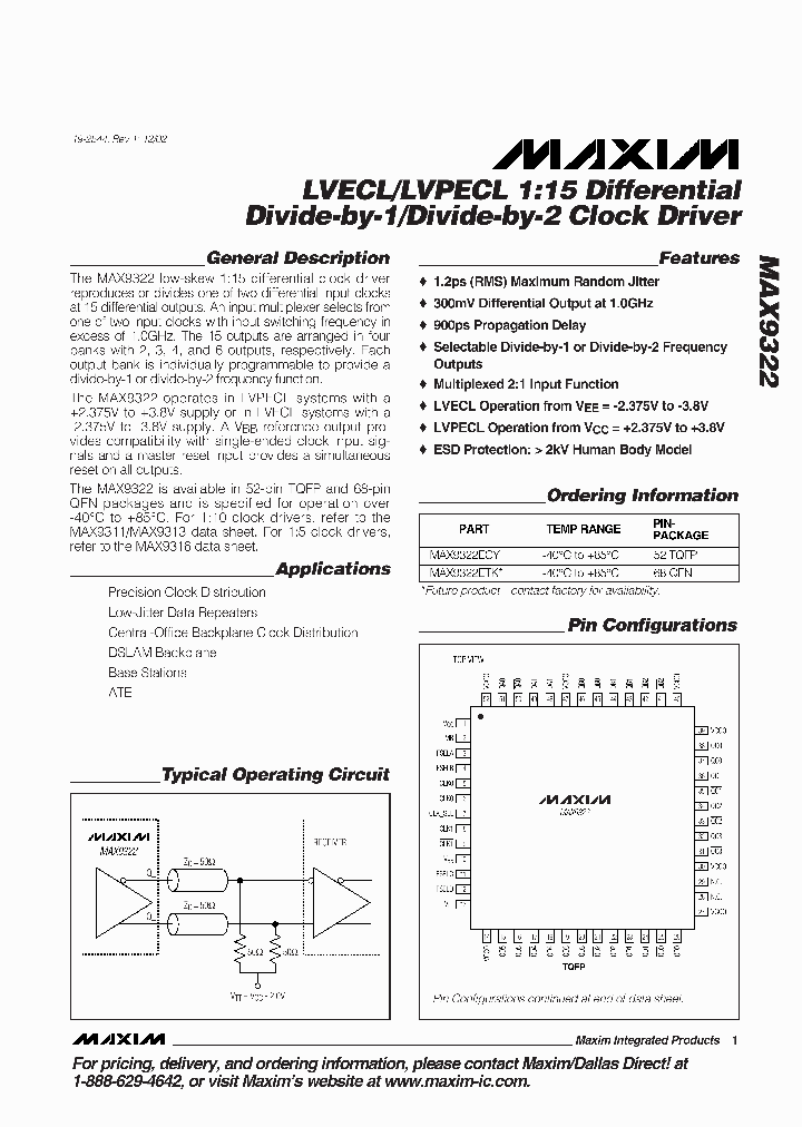 MAX9322ETK_2244458.PDF Datasheet