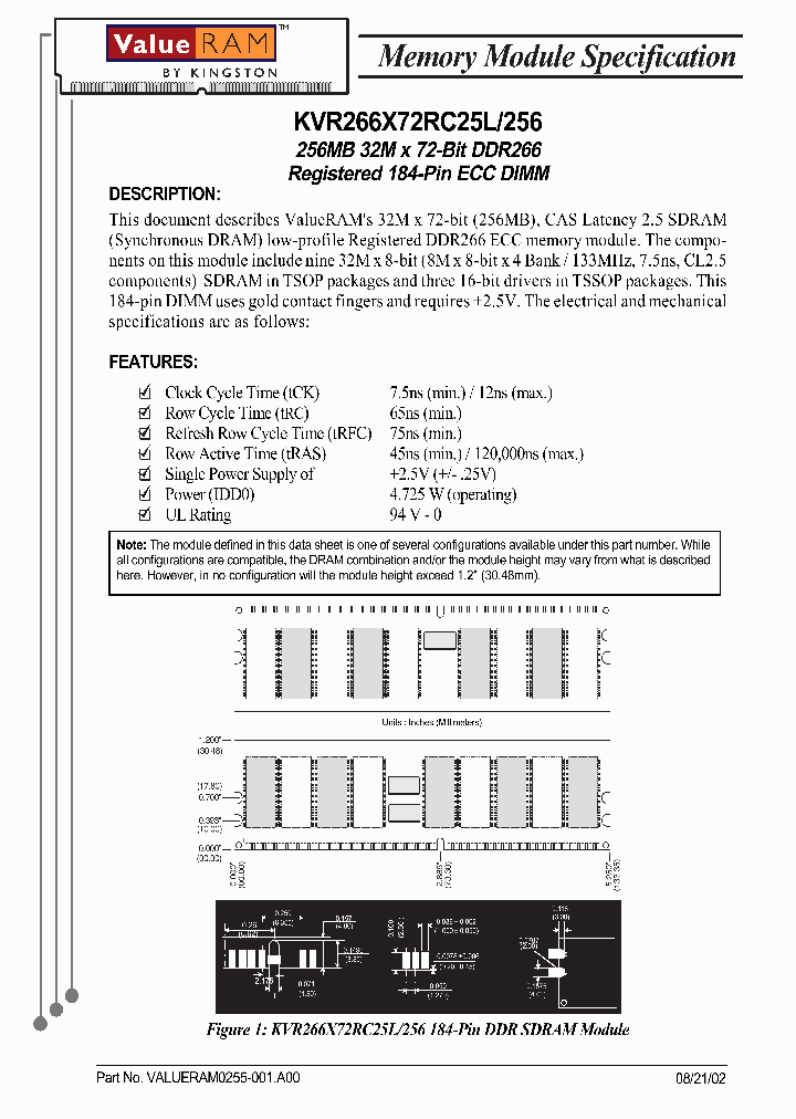 KVR266X72RC25L256_2243946.PDF Datasheet