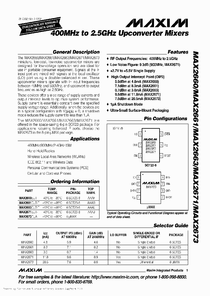 MAX26602661266326712673_2242608.PDF Datasheet