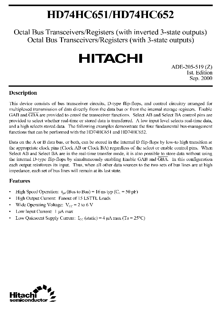 HD74HC651HD74HC652_2241710.PDF Datasheet