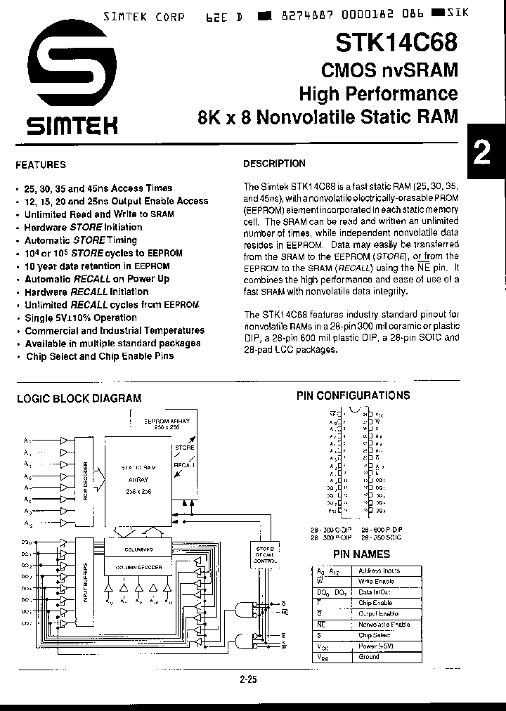 STK14C68-5L35I_2249250.PDF Datasheet