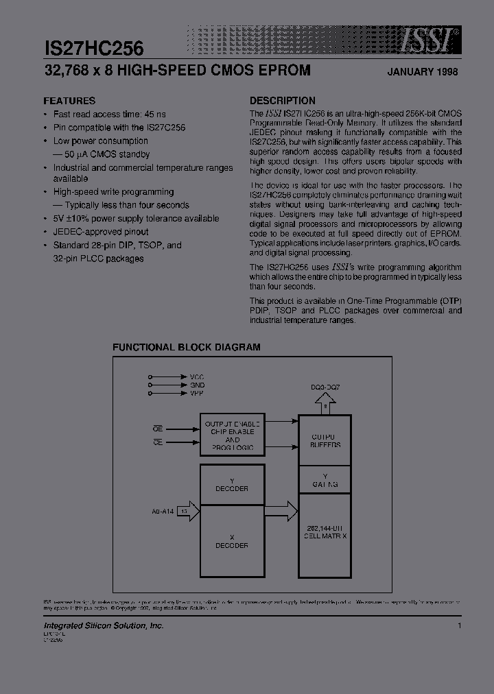 IS27HC256-70TI_2252019.PDF Datasheet