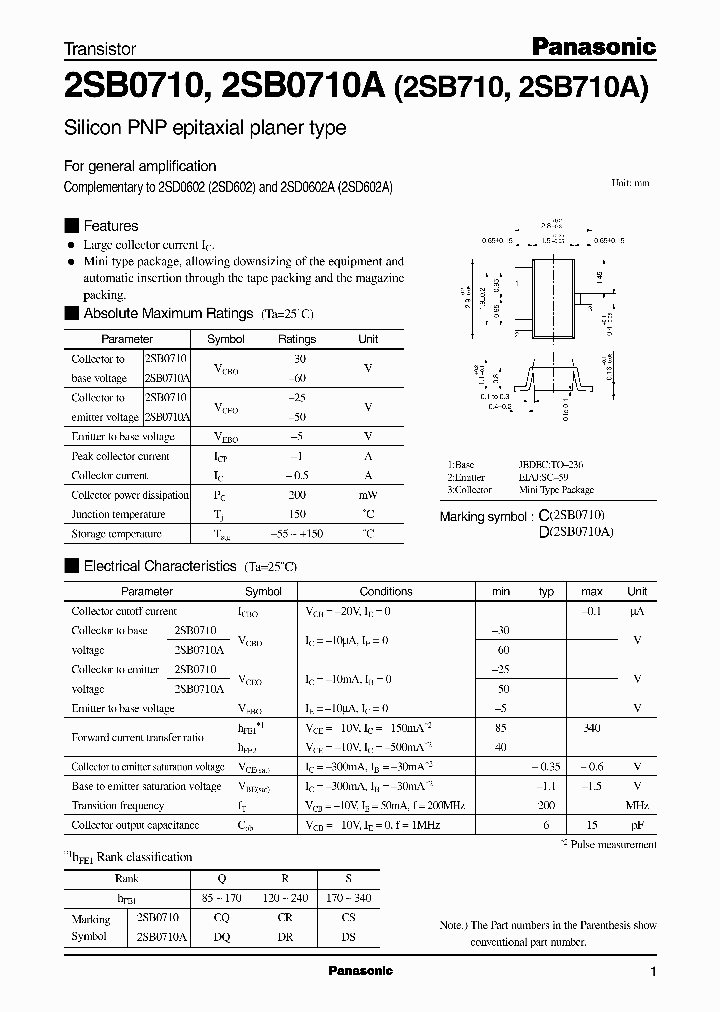 2SB07102SB0710A2SB7102SB710A_2253298.PDF Datasheet