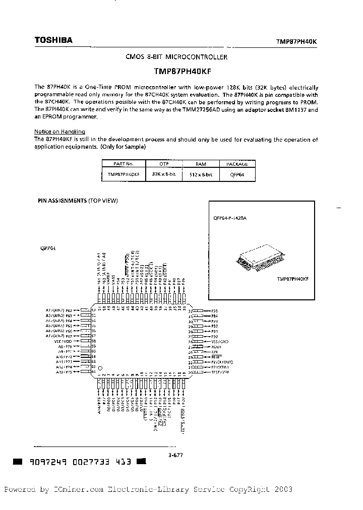 TMP87PH40KF_2251280.PDF Datasheet