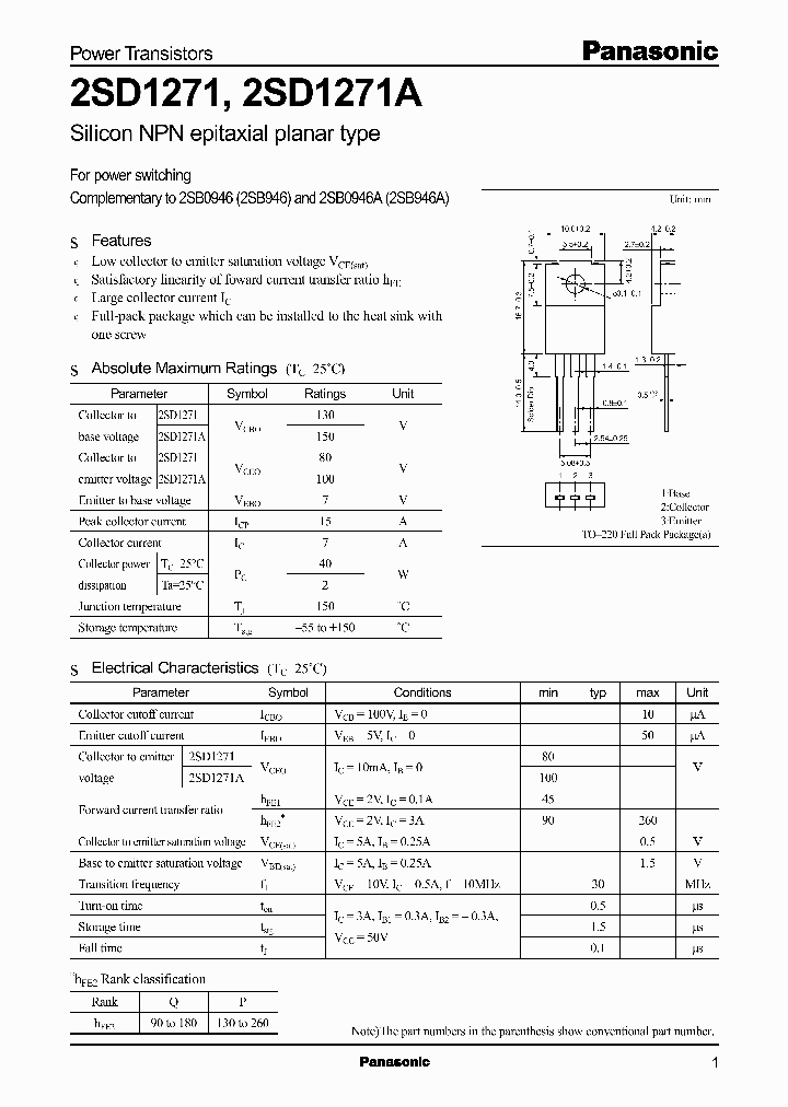 2SD12712SD1271A_2253259.PDF Datasheet