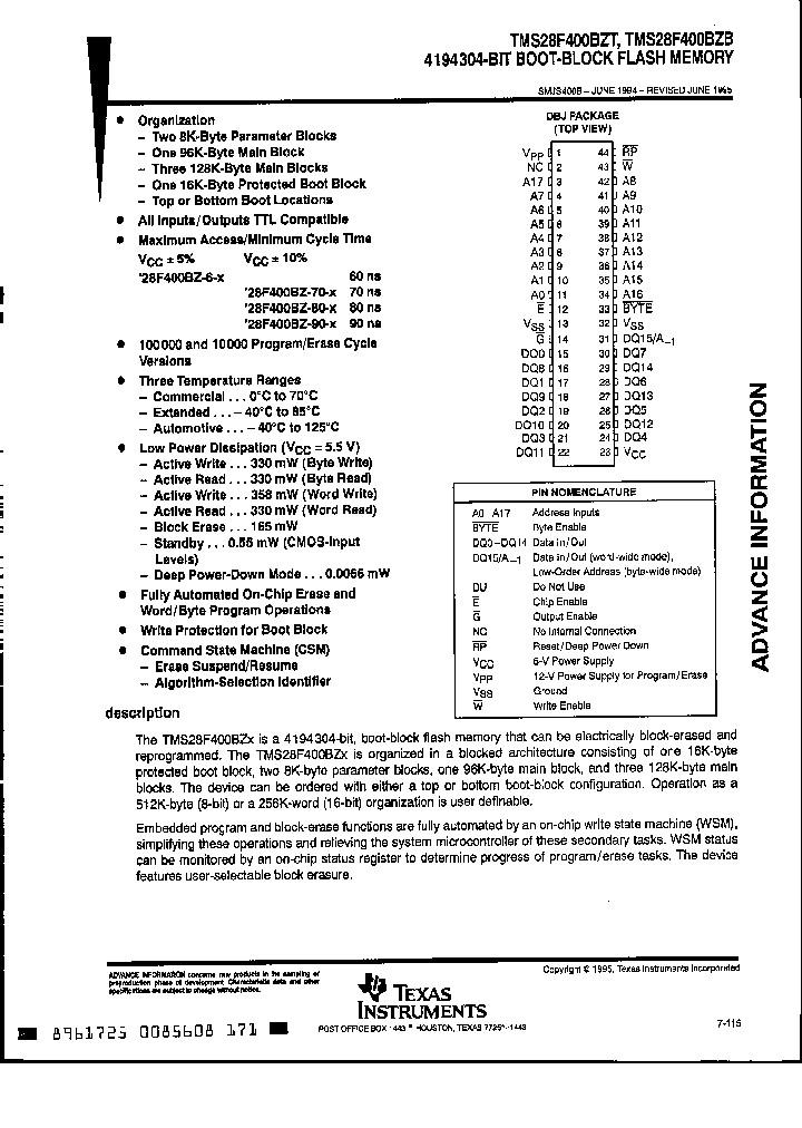 TMS28F400BZT6BDBJQ_2254145.PDF Datasheet