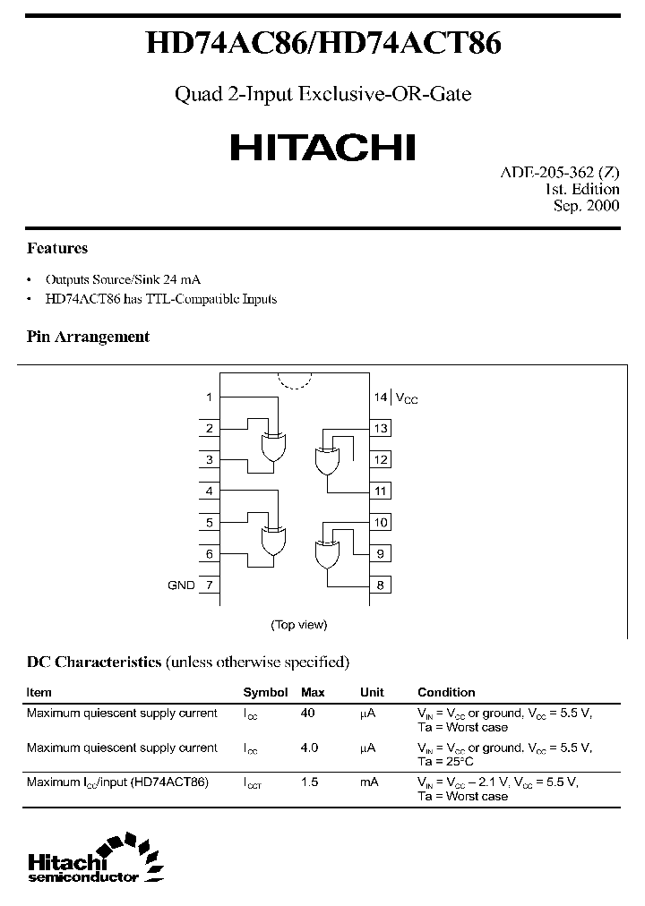 HD74AC86HD74ACT86_2254002.PDF Datasheet