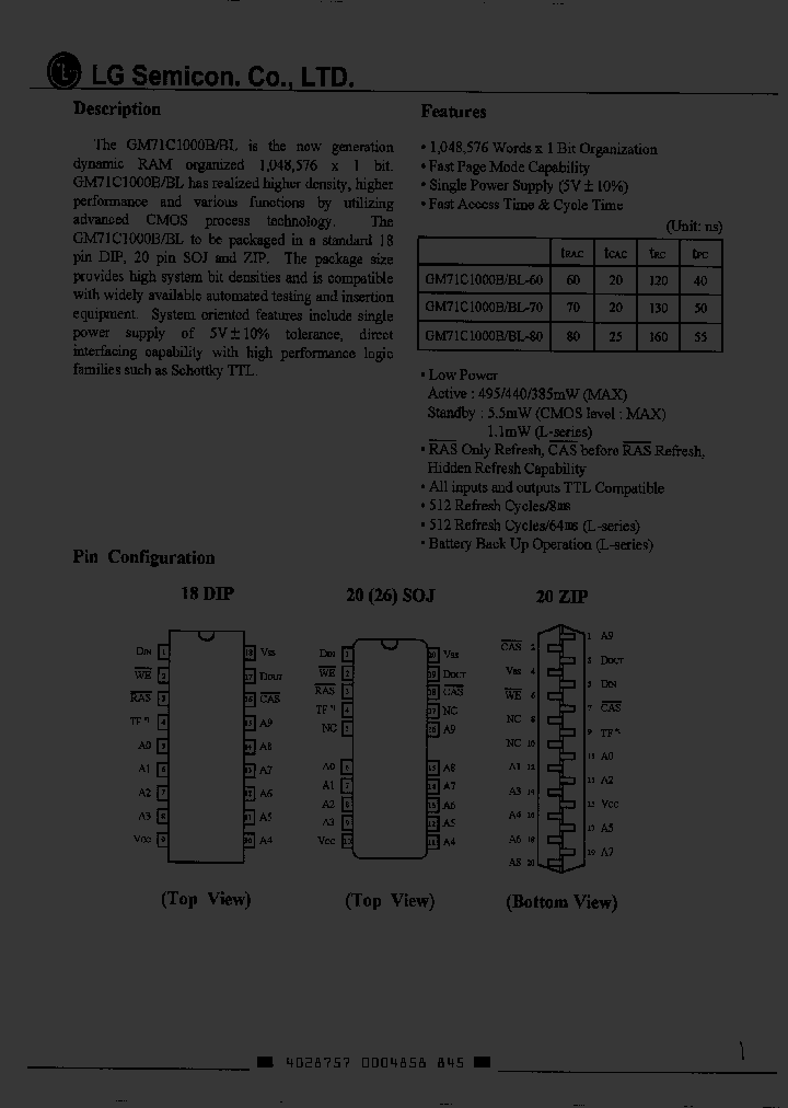 GM71C1000BZ-70_2255192.PDF Datasheet