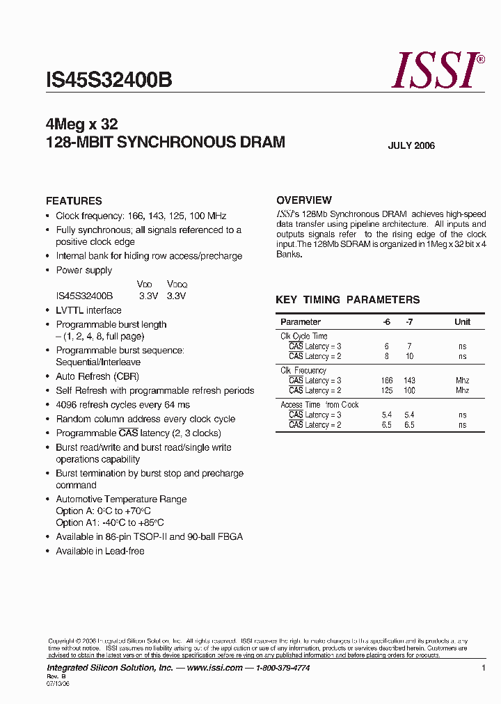 IS45S32400B-6BA1_2254151.PDF Datasheet