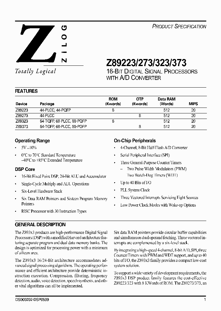 Z8937320ASC_2253865.PDF Datasheet