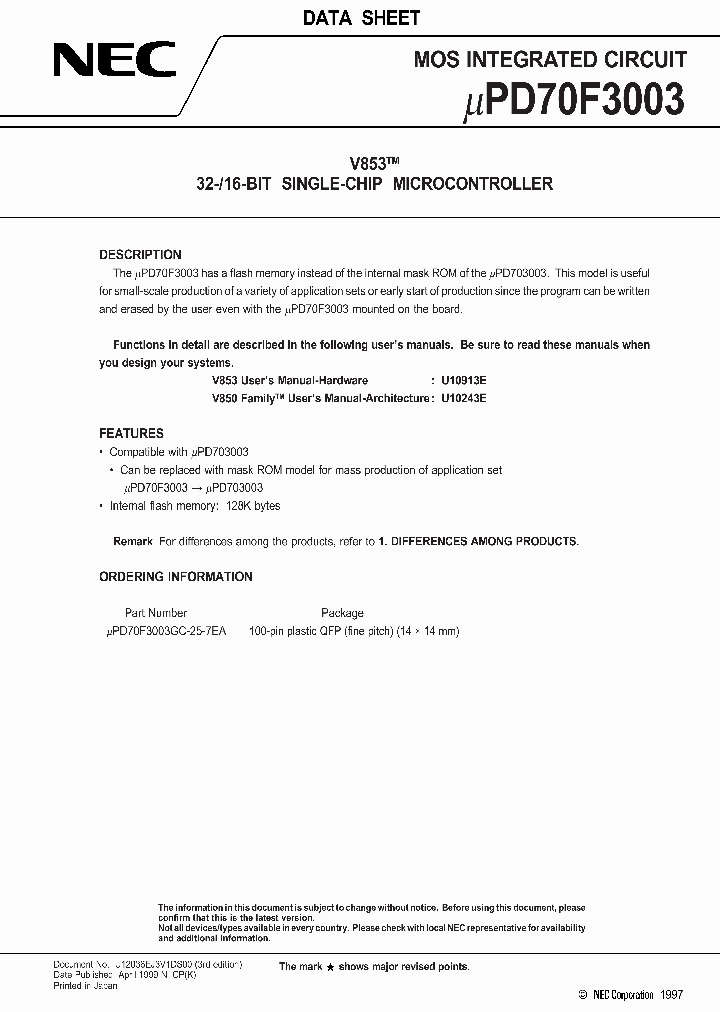 UPD70F3003GC-25-7EA_2251740.PDF Datasheet