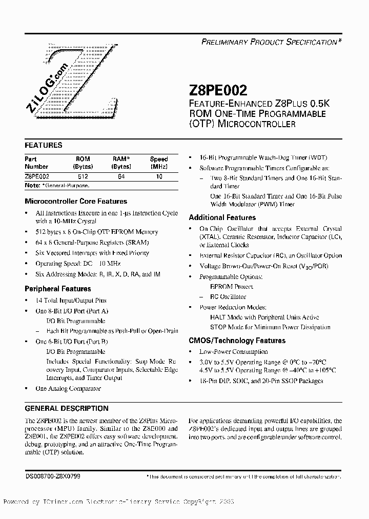 Z8PE002HZ010EC_2254133.PDF Datasheet