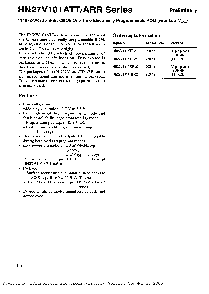 HN27V10ATTARRSERIES_2254496.PDF Datasheet