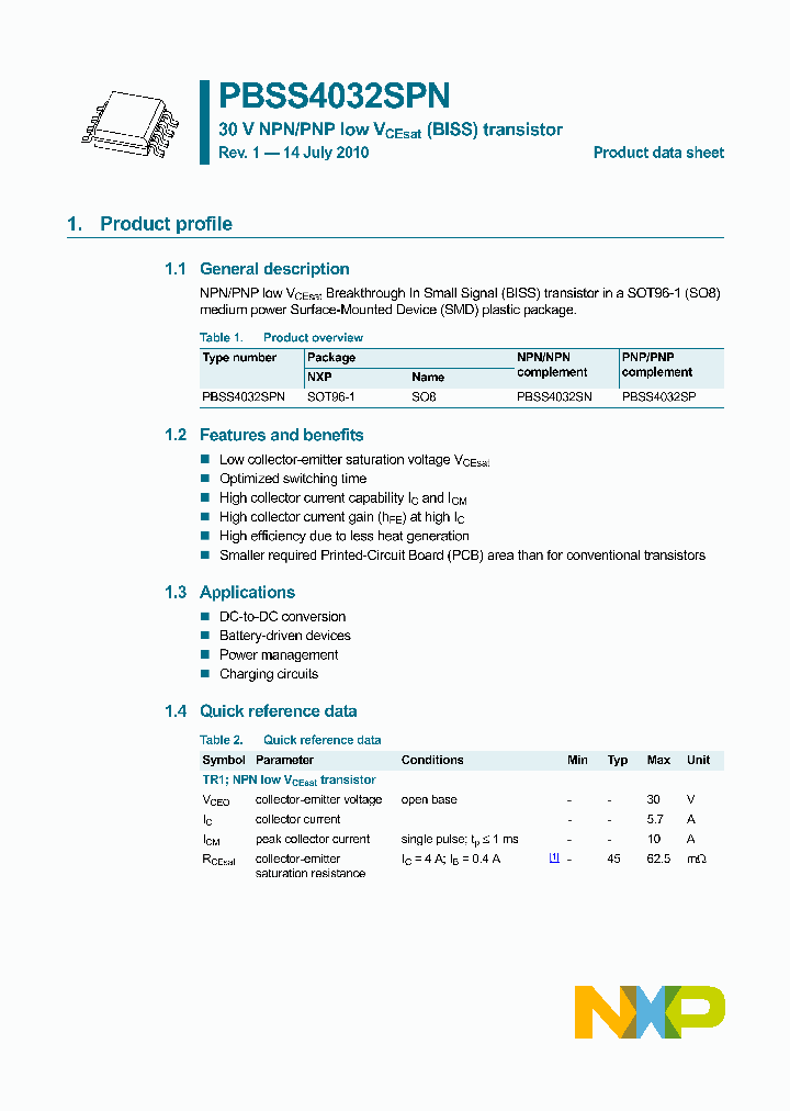 PBSS4032SPN_2258672.PDF Datasheet