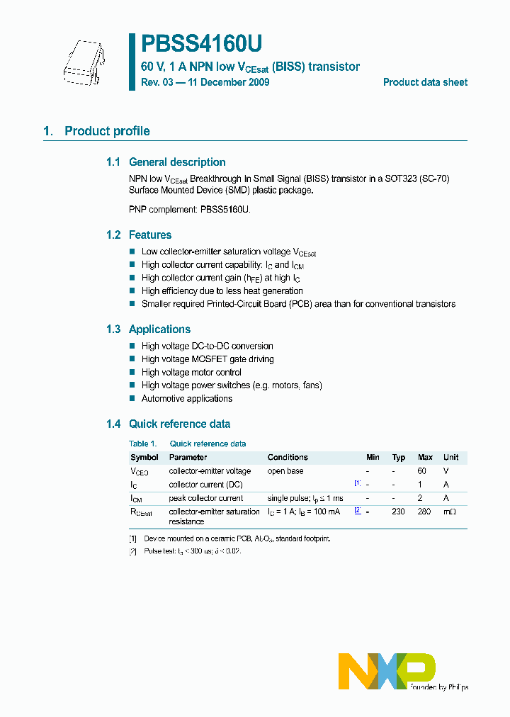 PBSS4160U_2258678.PDF Datasheet