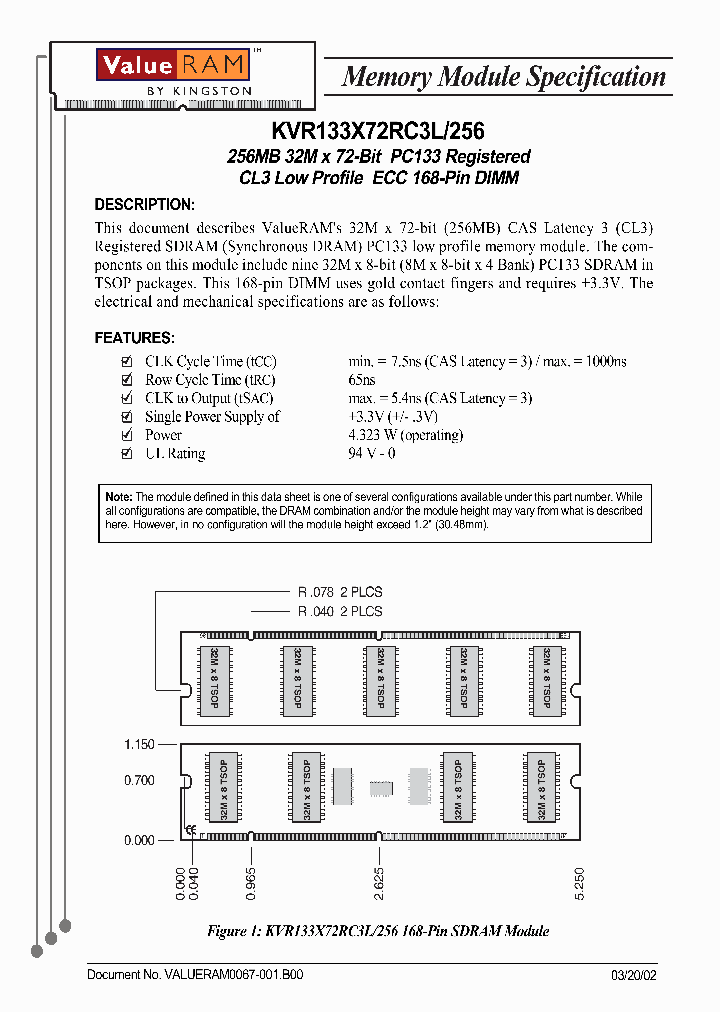 KVR133X72RC3L256_2259660.PDF Datasheet