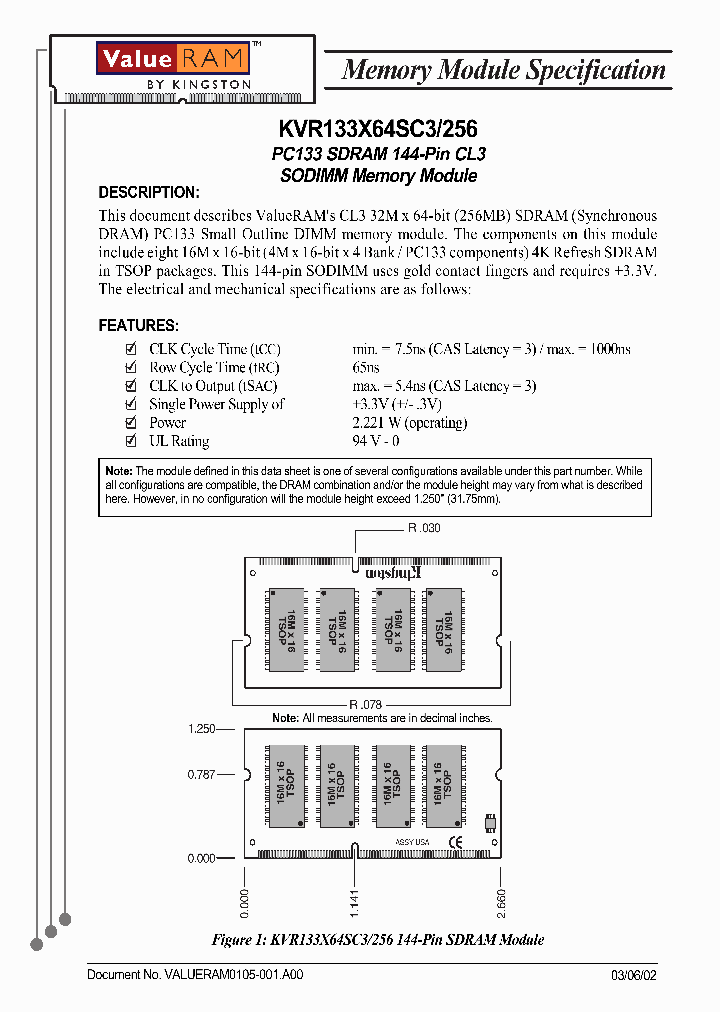 KVR133X64SC3256_2259659.PDF Datasheet