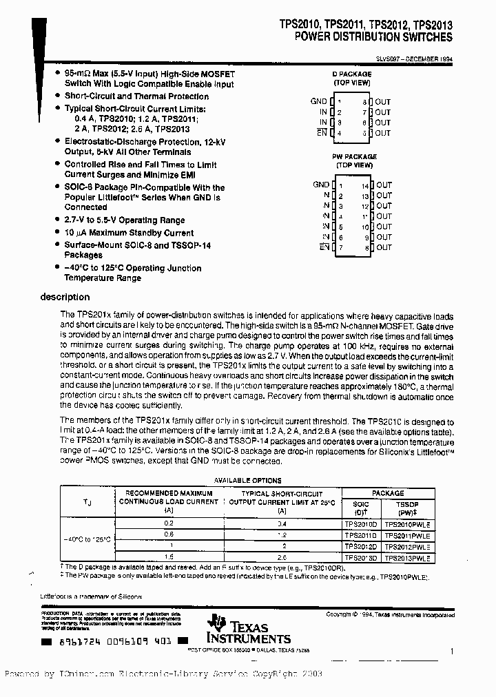 TPS2010TPS2011TPS2012TPS2013_2260534.PDF Datasheet