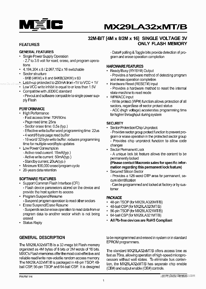 MX29LA321MB_2261227.PDF Datasheet