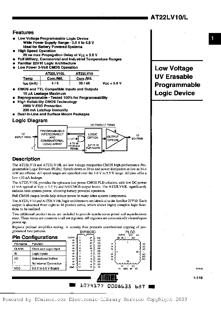 AT22LV10L-25DI_2262516.PDF Datasheet