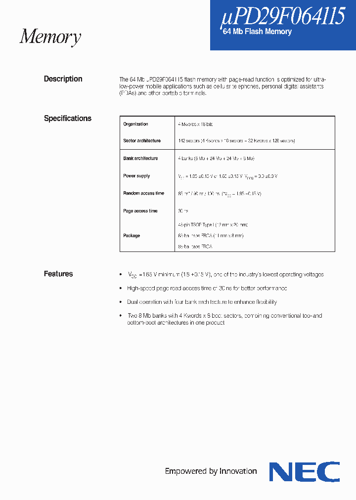 UPD29F064115-YDB85F9-CD6_2262438.PDF Datasheet
