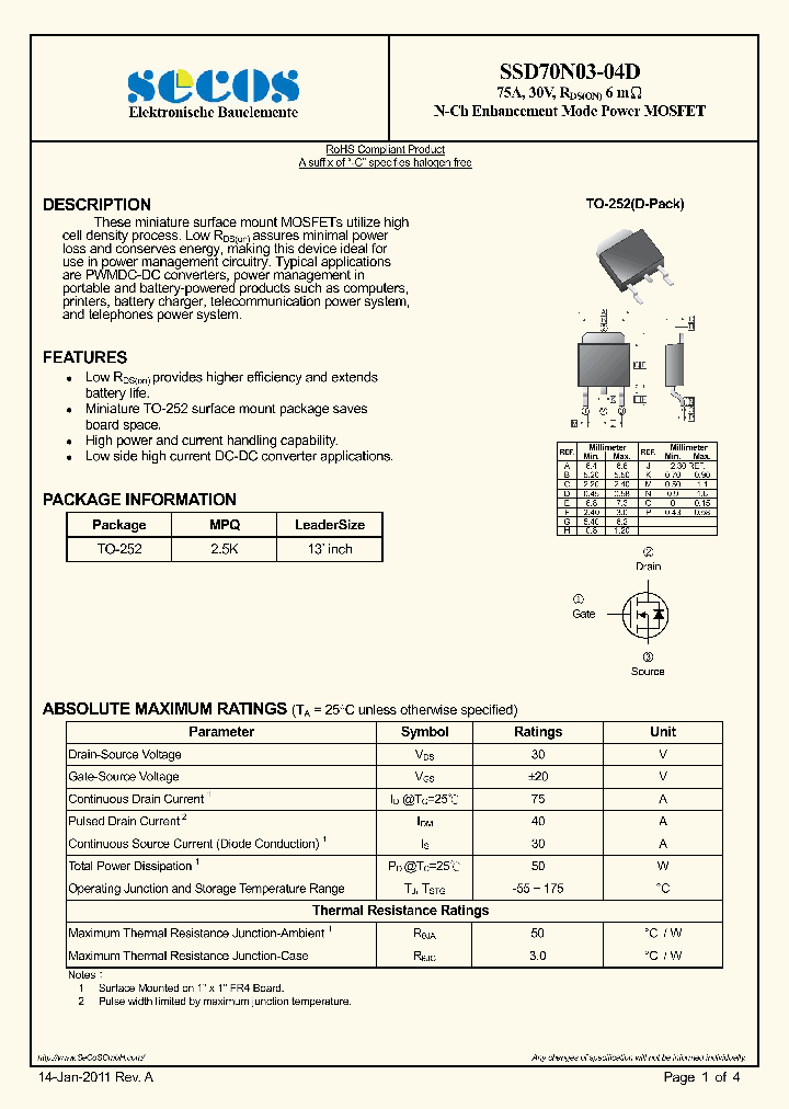 SSD70N03-04D_2262610.PDF Datasheet