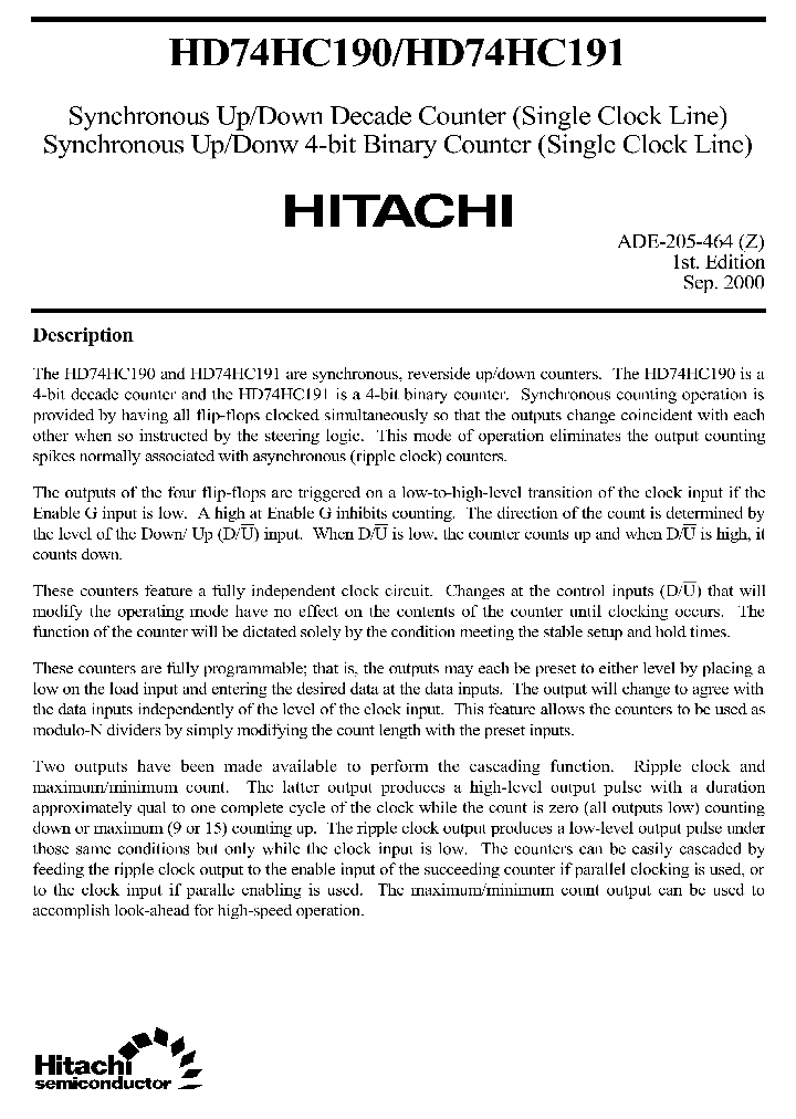 HD74HC190HD74HC191_2262453.PDF Datasheet