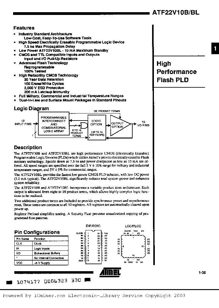 ATF22V10BL10PC_2263291.PDF Datasheet