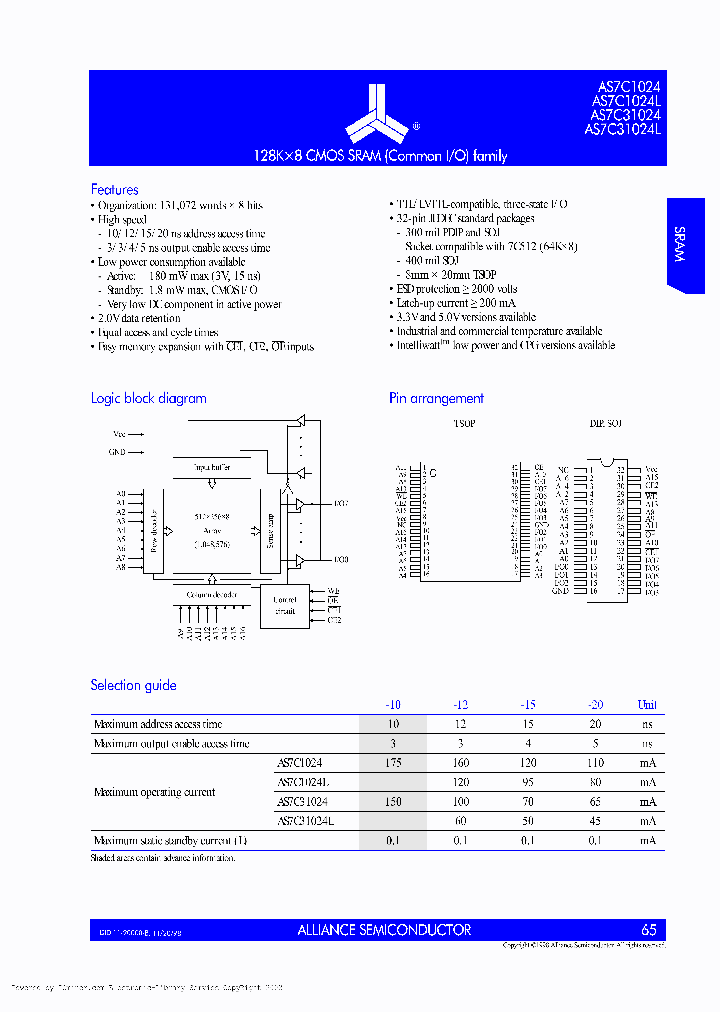 AS7C1024L-12TC_2264817.PDF Datasheet