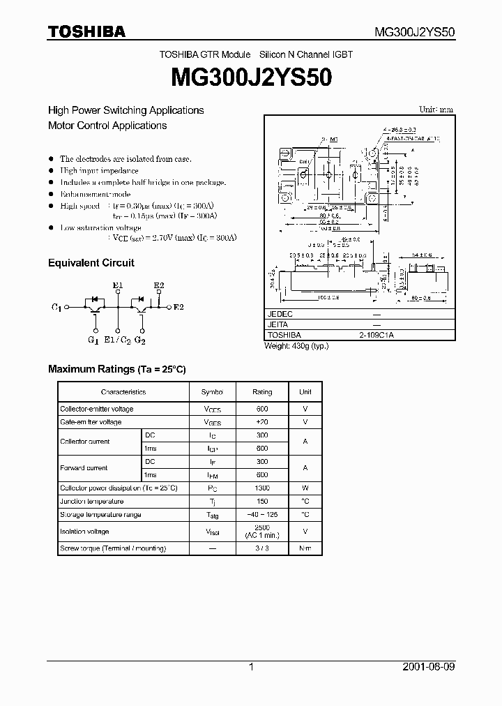 MG300J2YS50_2265500.PDF Datasheet