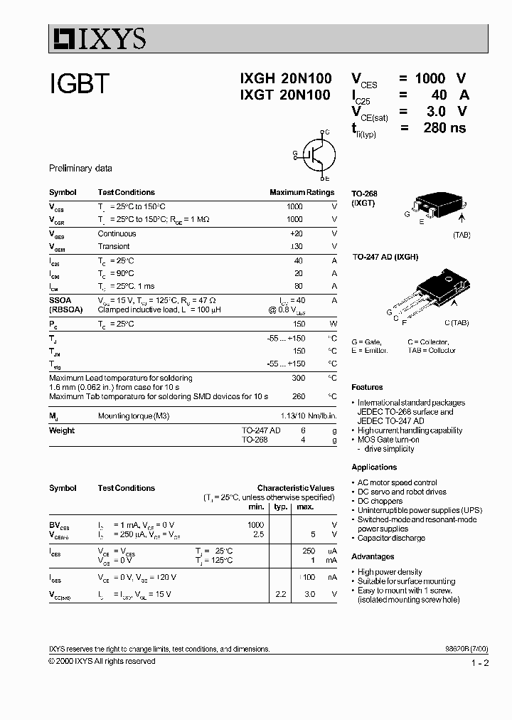 IXGT20N100_2267044.PDF Datasheet