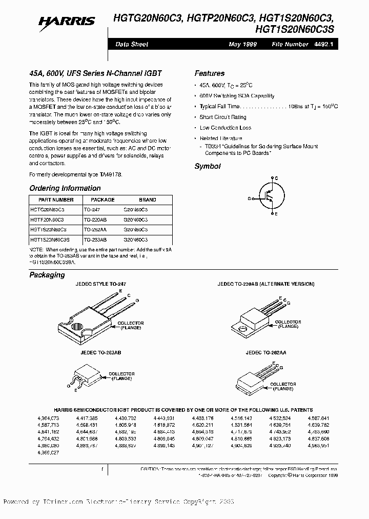 HGT1S20N60C3_2267874.PDF Datasheet