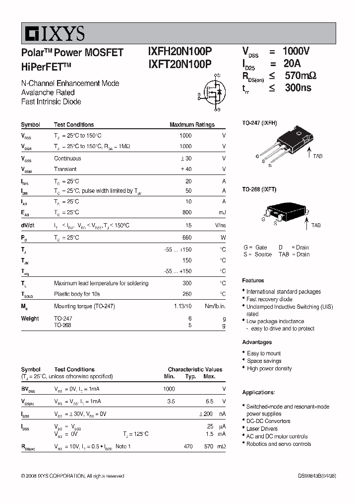 IXFT20N100P_2267045.PDF Datasheet