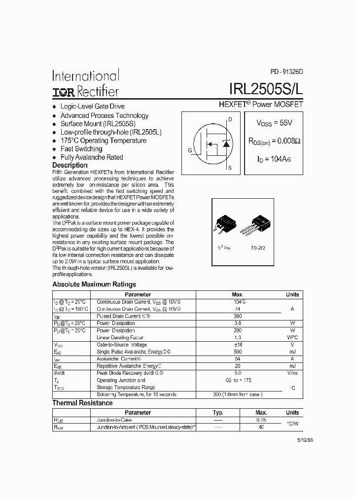 IRL2505L_2269216.PDF Datasheet