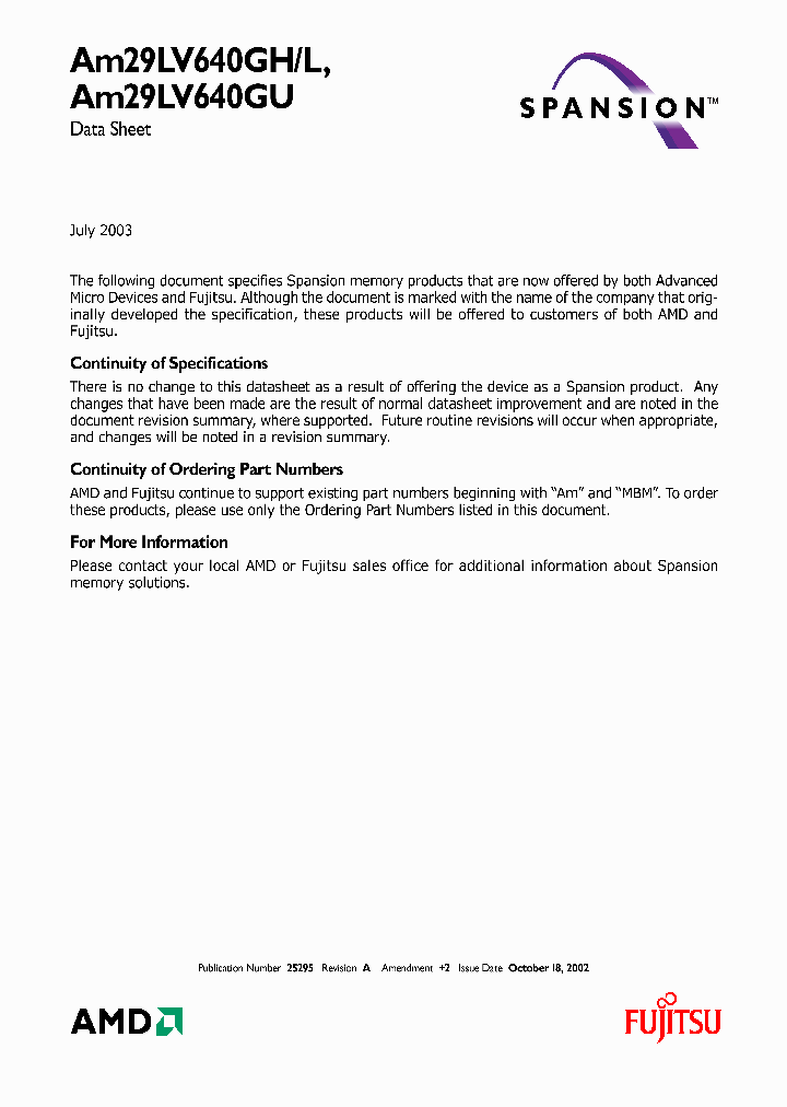 AM29LV641GHLAM29LV640GU_2270575.PDF Datasheet