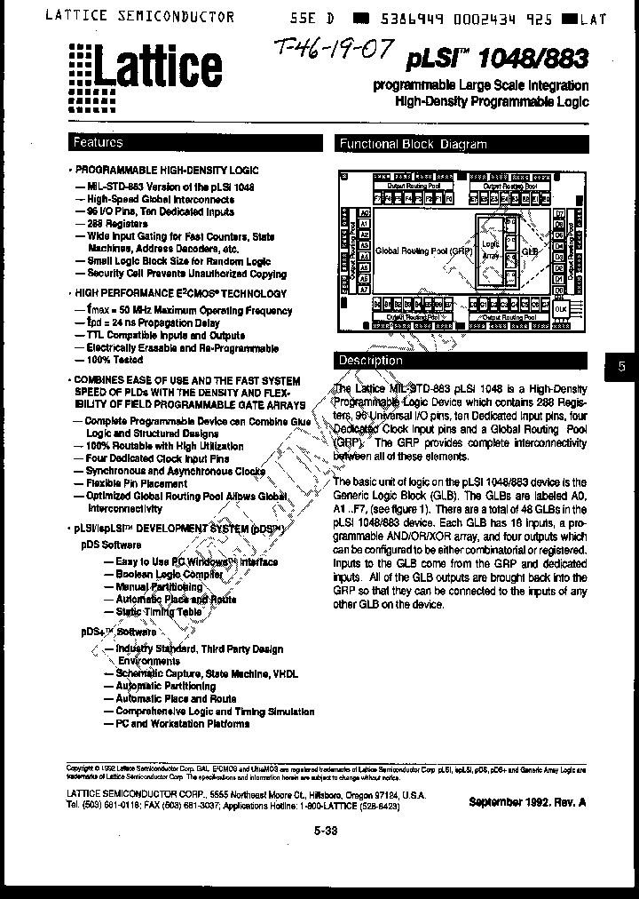 PLSI1048-50LG883_2270779.PDF Datasheet