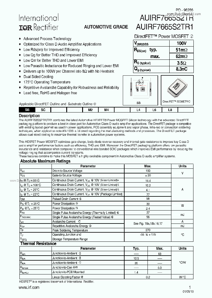 AUIRF7665S2TR_2268375.PDF Datasheet