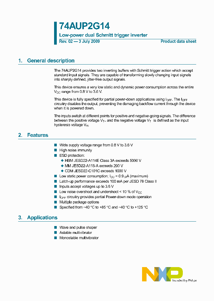 74AUP2G14GM_2271830.PDF Datasheet