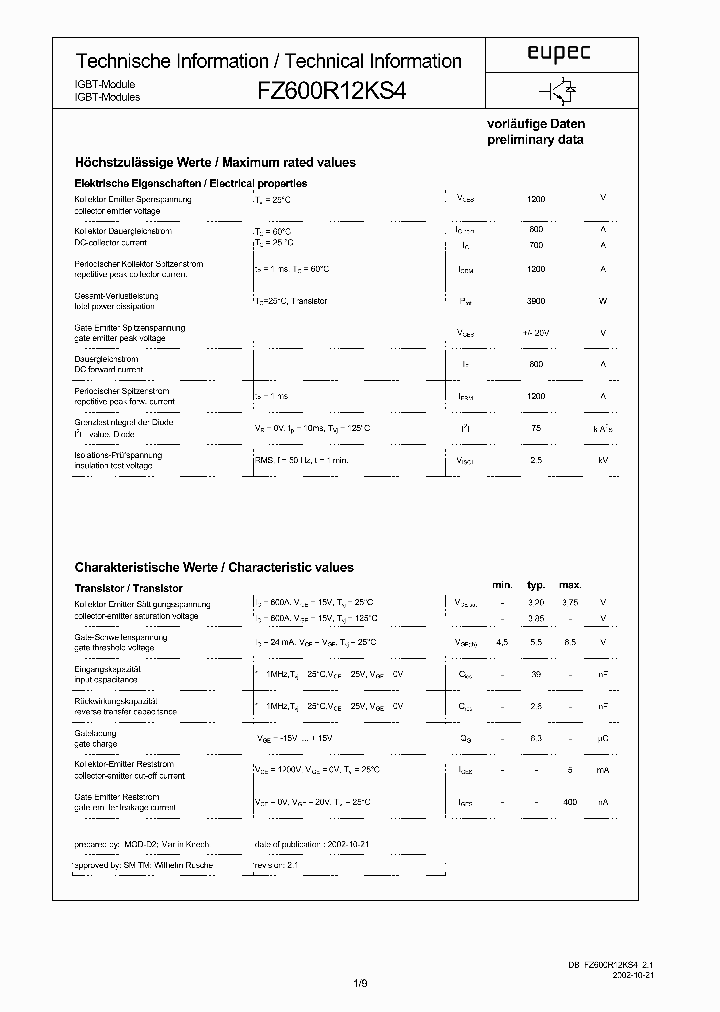 DBFZ600R12KS421_2273869.PDF Datasheet