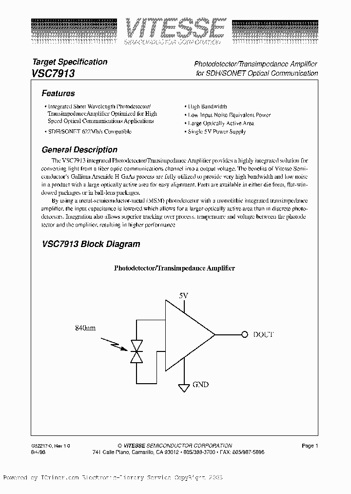 VSC7913TO46_2275075.PDF Datasheet