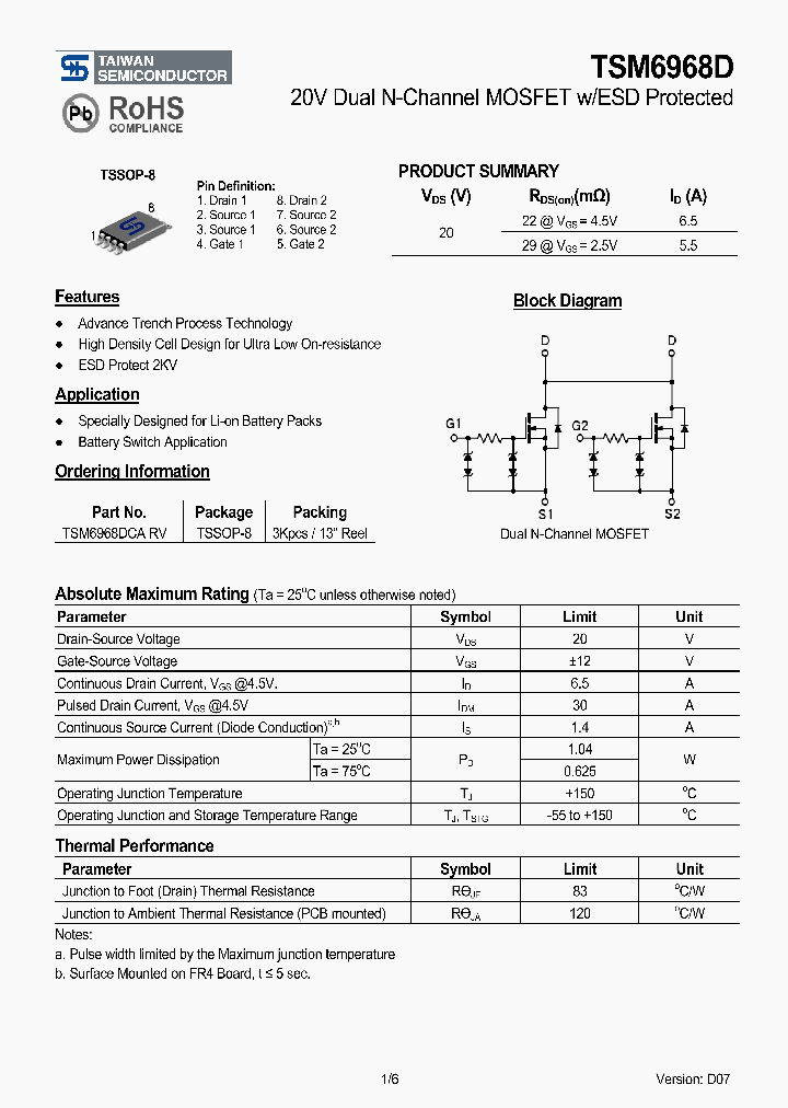 TSM6968DCARV_2278615.PDF Datasheet