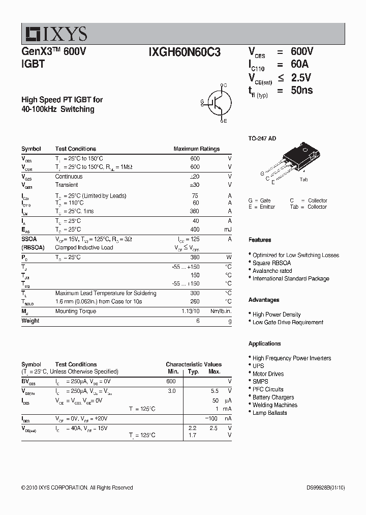 IXGH60N60C3_2282815.PDF Datasheet