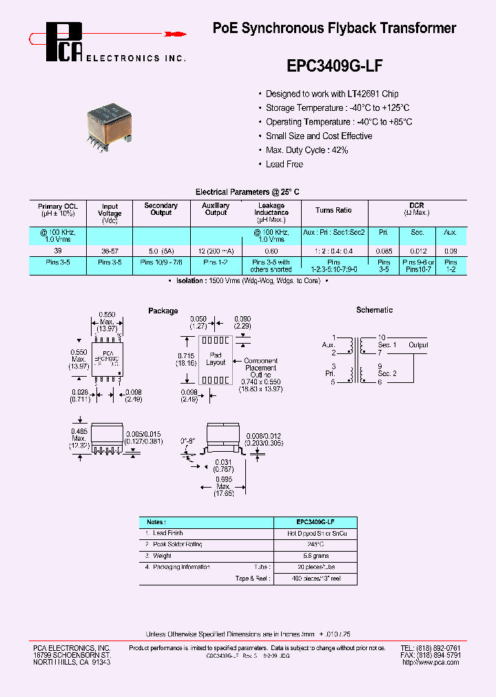 EPC3409G-LF_2284115.PDF Datasheet