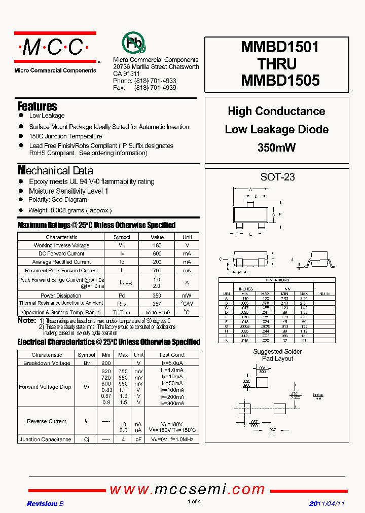 MMBD150111_2289399.PDF Datasheet