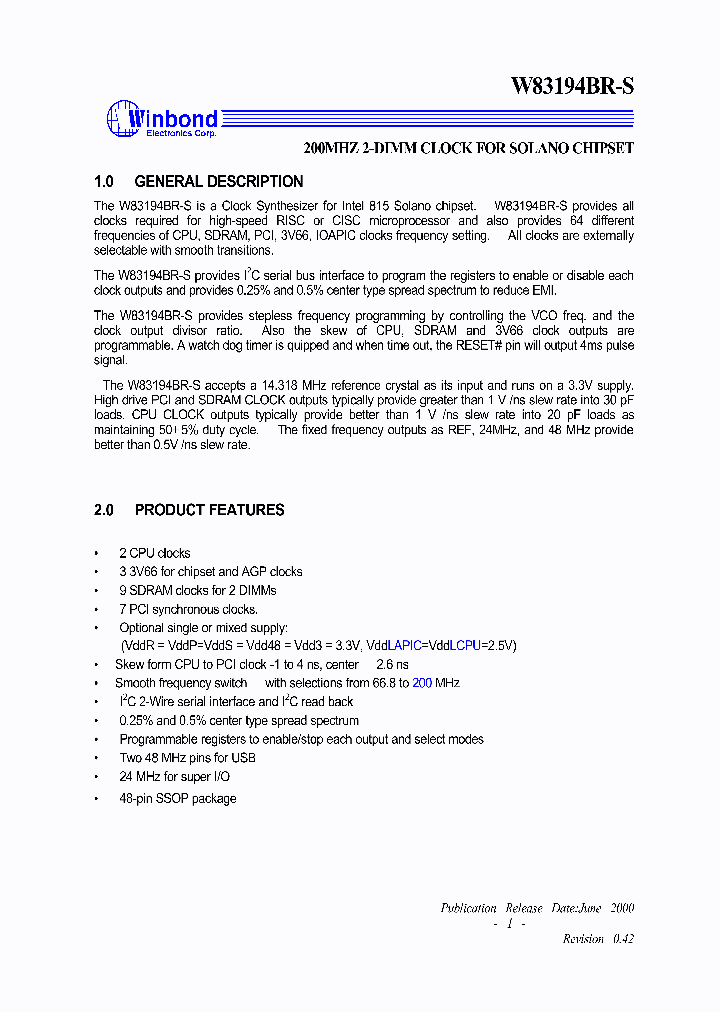 W83194BR-S_2294534.PDF Datasheet