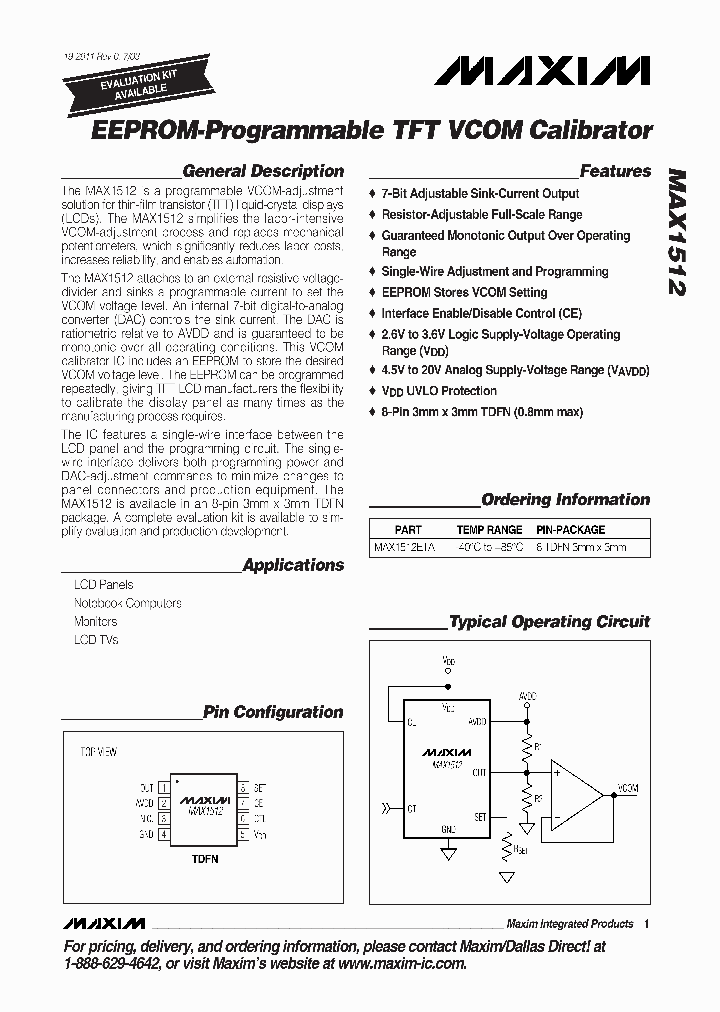 MAX1512ETA_2295239.PDF Datasheet