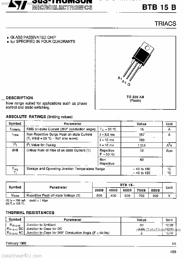 BTB15B_2293143.PDF Datasheet